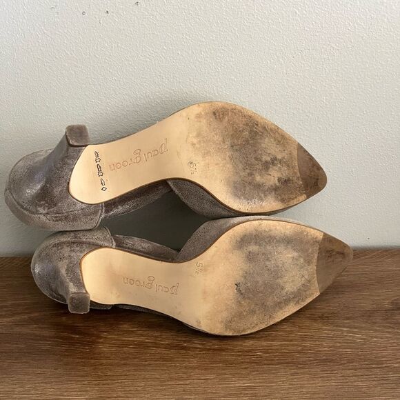 Paul Green Suede Heels 5.5 Gray D’Orsay Pump, Pointed Toe, Made in Austria Y2K - Picture 8 of 8
